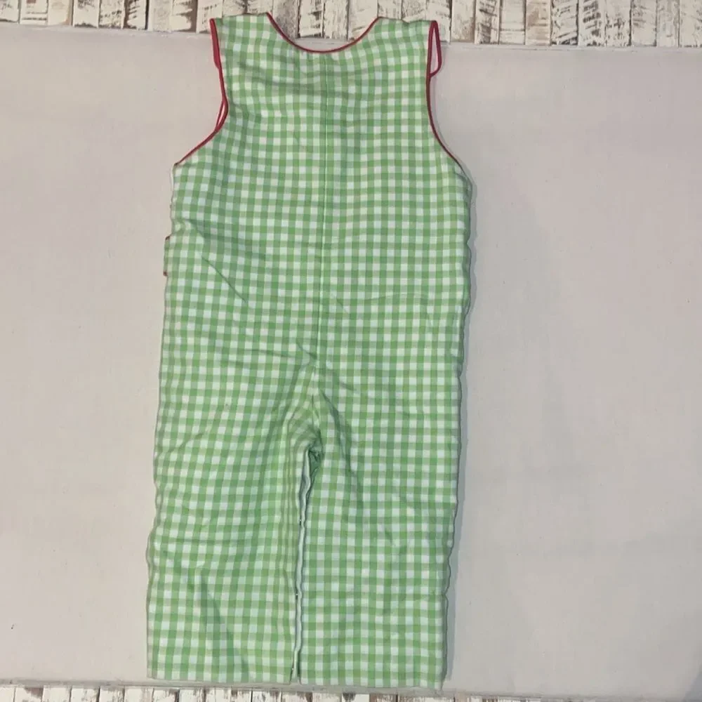 Boys Smocked Tommy John Romper Holiday Christmas size 6 month Christmas Tree